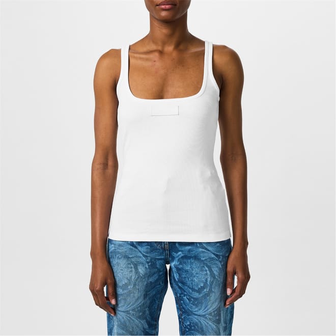 Slim Fit Square Neck Ribbed Tank