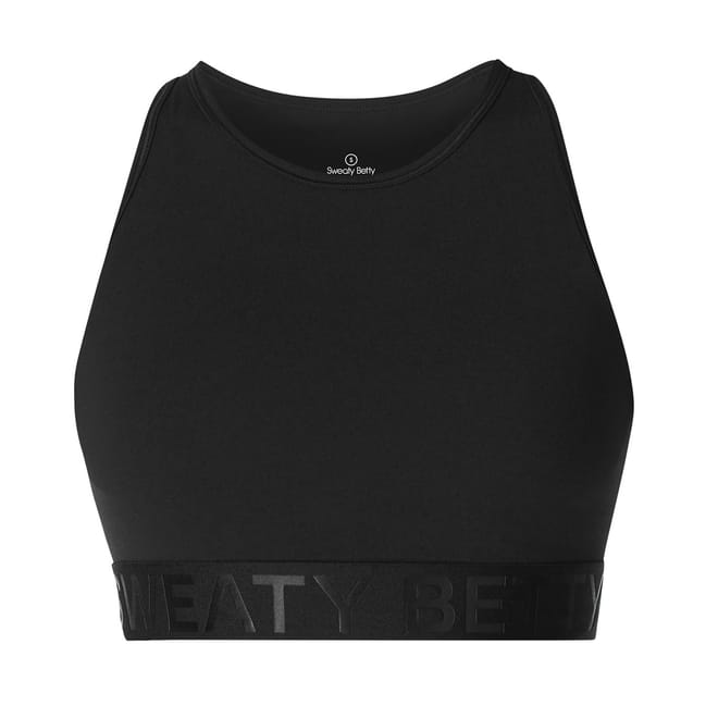 Snug Fit Cropped Logo Print Bra