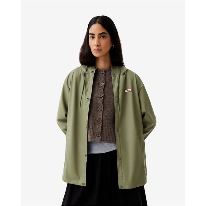 Hooded Relaxed Fit Rain Jacket