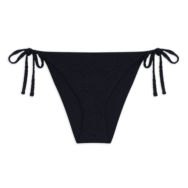 Textured Triangle Bikini Bottom with Tie