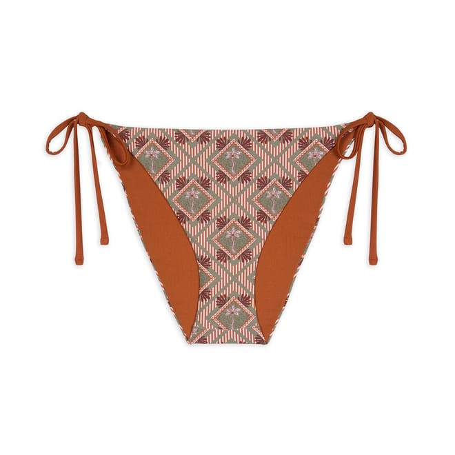 Geometric Patterned Tie Bikini Bottoms