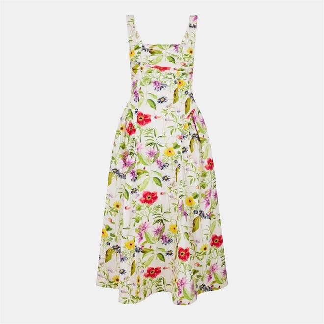 Monica Square Neck Sleeveless Midi Dress