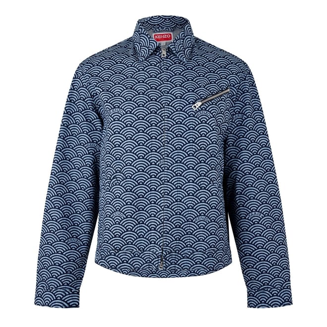 Seigaiha Zipped Pocket Denim Jacket