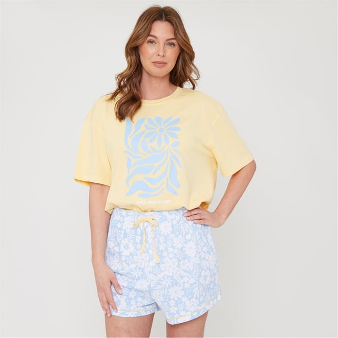 Floral Crew Neck Short Sleeve Pyjama