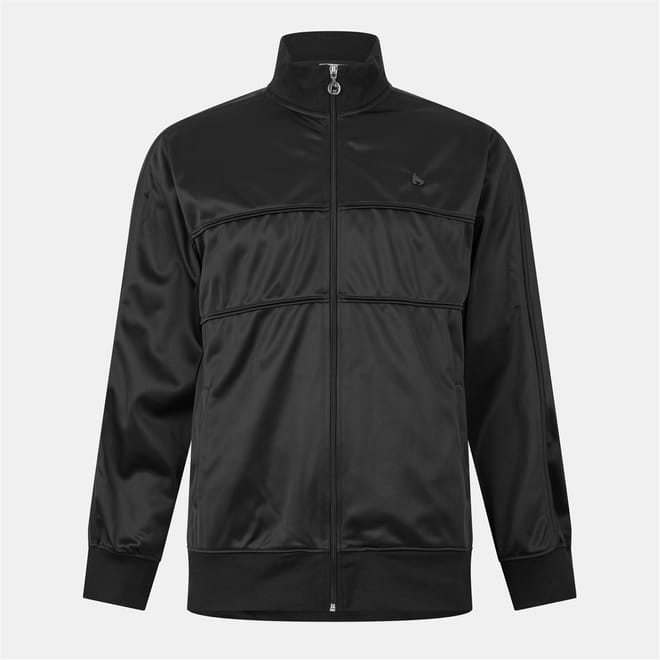 Vintage Solid Patterned Zip Neck Ribbed Cuff Track Jacket