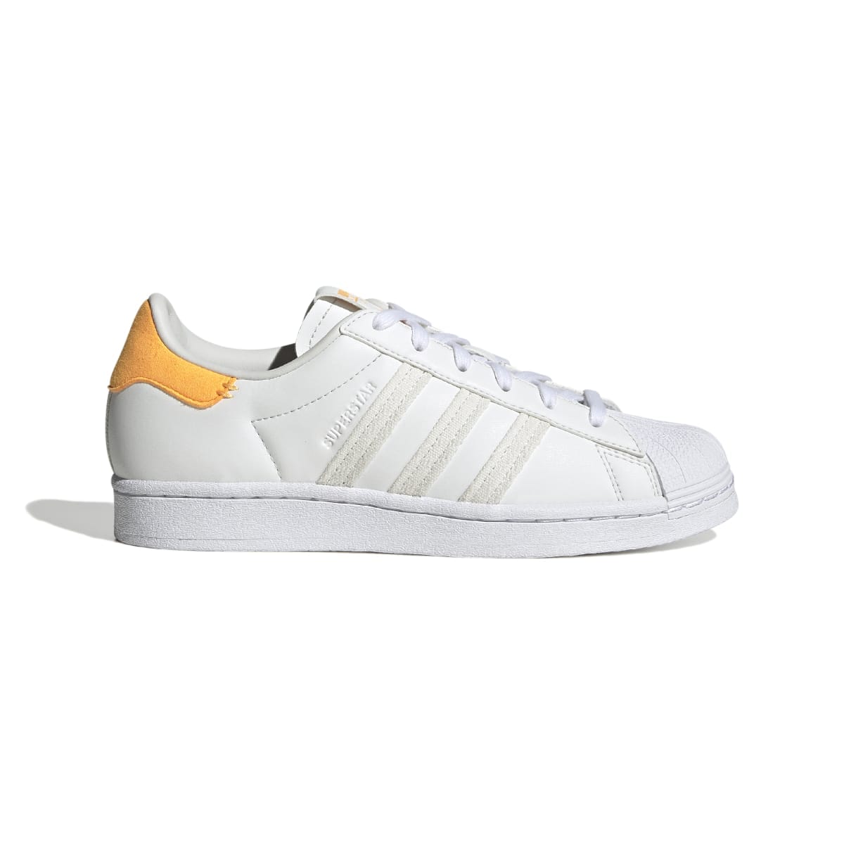 adidas Originals Womens Superstar Trainers in white orange