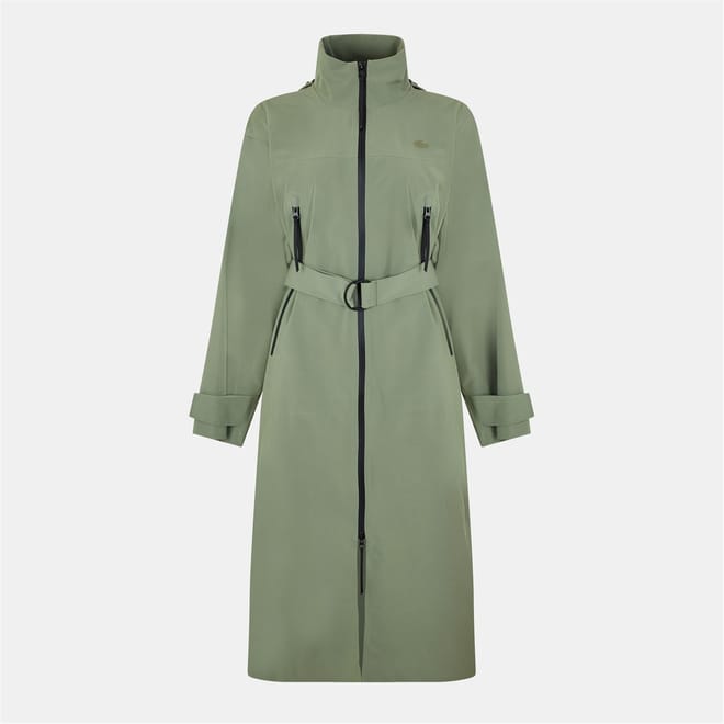 High Neck Relaxed Fit Trench Coat
