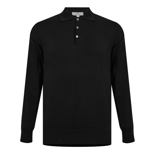 Long Sleeve Knit Polo Shirt