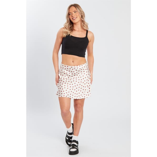 Bias Polka Dot Mini A-Line Skirt