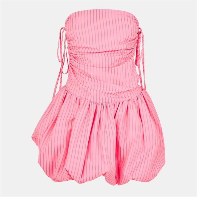 Am Llynn Bubble Hem Stripe Mini Peplum Dress