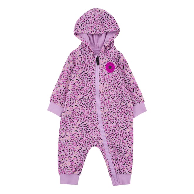 Infants Allover Print Hooded Coverall