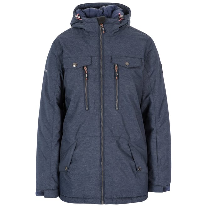 Signal Heathered Patterned Hooded Ribbed Cuff Ski Jacket
