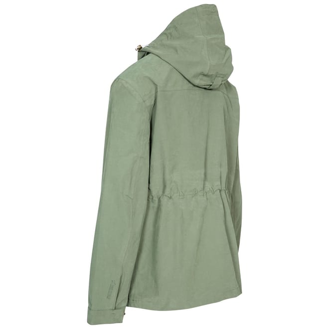 Solid Patterned Hooded Drawstring Rain Jacket with Zipped Pocket