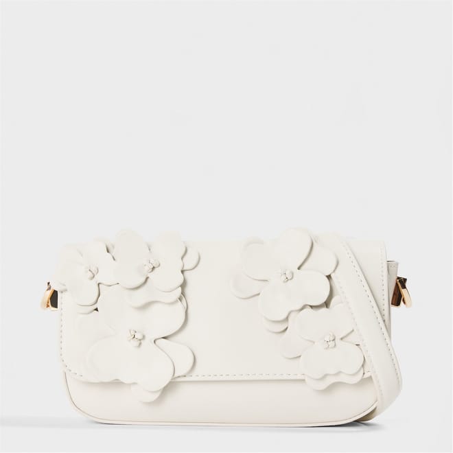 Bouquet Floral Patterned Shoulder Bag with Detachable Strap