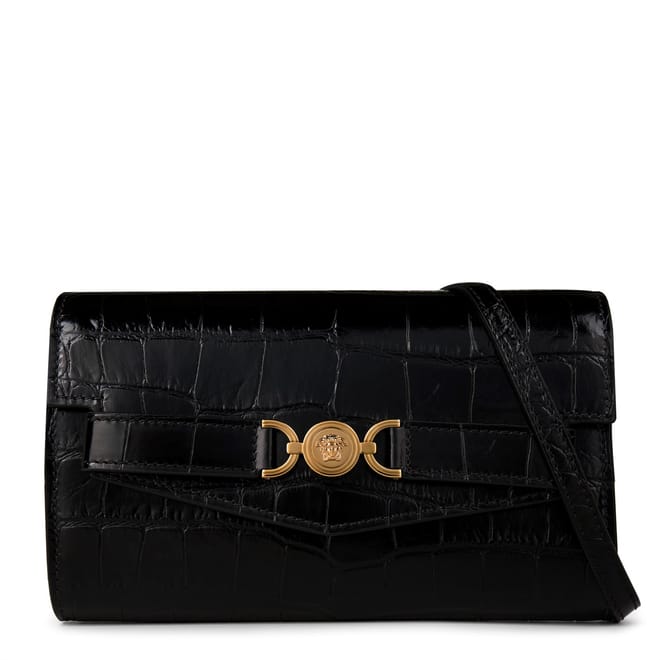 Mini Croc Effect Medusa Crossbody with Detachable Strap