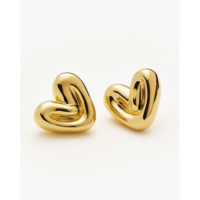 Puffy Stud Heart Earrings