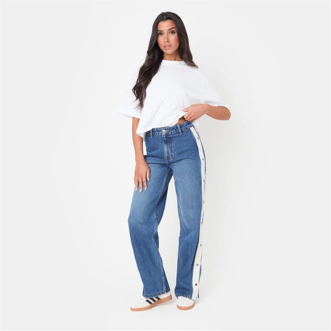 Side Stripe Wide Leg Jean
