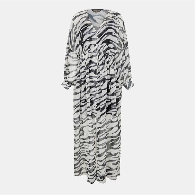 Little Mistress V-Neck Maxi Zebra Dress
