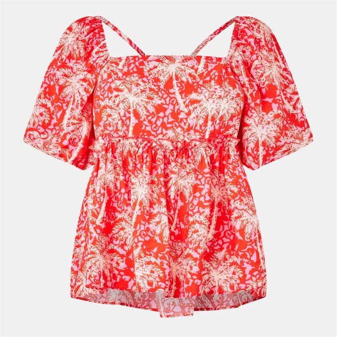 Square Neck Puff Sleeve Blouse