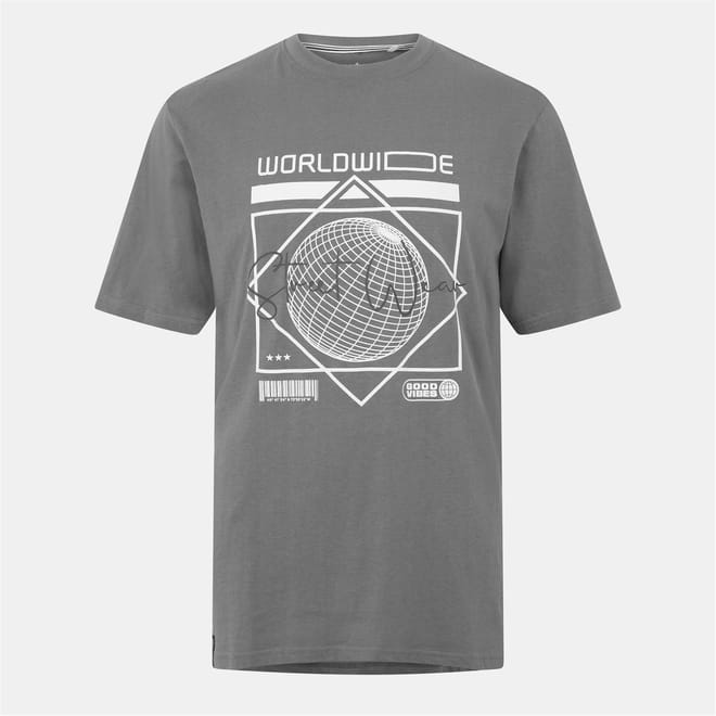 Wharton Globe Lettering Graphic T-Shirt