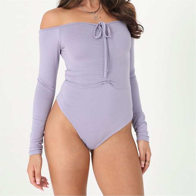 Sleeve Bodysuit With Ruched Detail