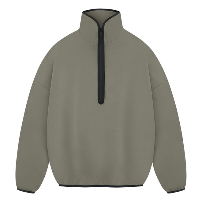 Lettering Relaxed Fit Funnel Neck Long Sleeve Drop Shoulder Athletic Top
