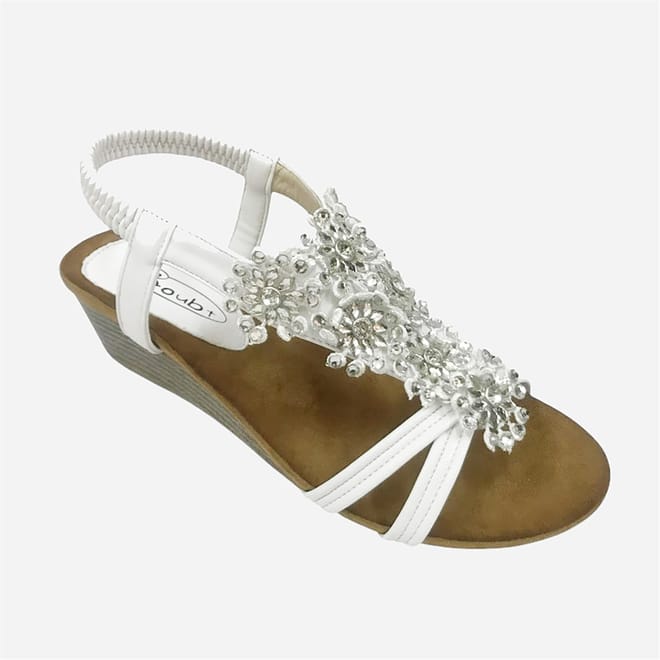 Low Heel Wedge Slingback Sandals
