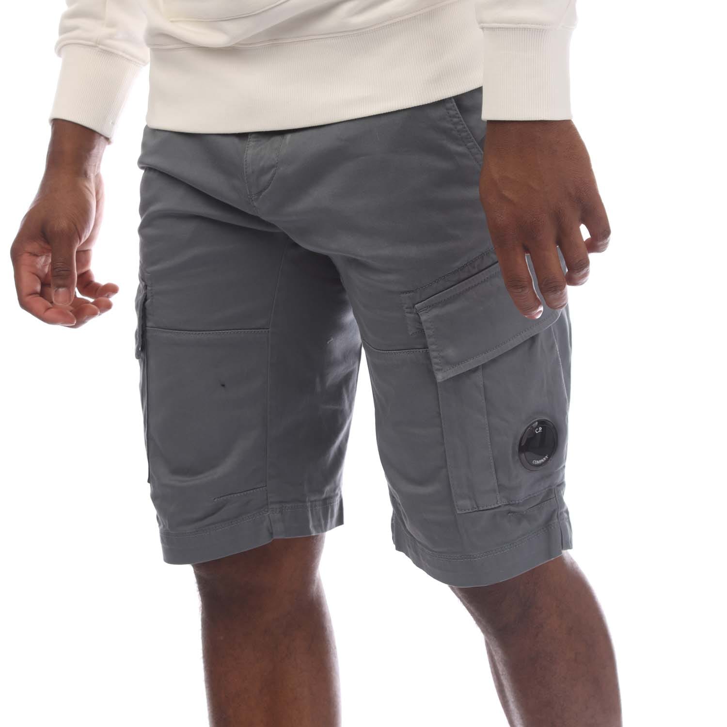 CP COMPANY｜SHORTS (Stretch Sateen Cargo Shorts (18CMBE1 Grey C.P. Company Stretch Sateen Cargo Shorts - Get The Label