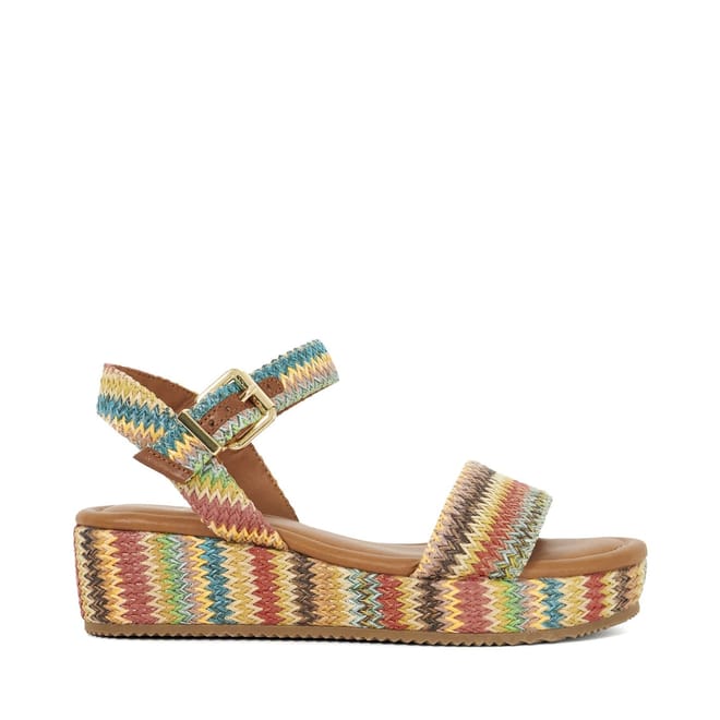 Chevron Open Toe Flatform Sandals