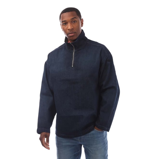 D-Flow-Plus Half-Zip Denim Top