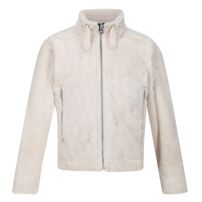 Kazumi Ii Solid Patterned Full Zipper Fleece Jacket