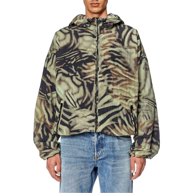 Leopard Animal Patterned Hooded Windbreaker