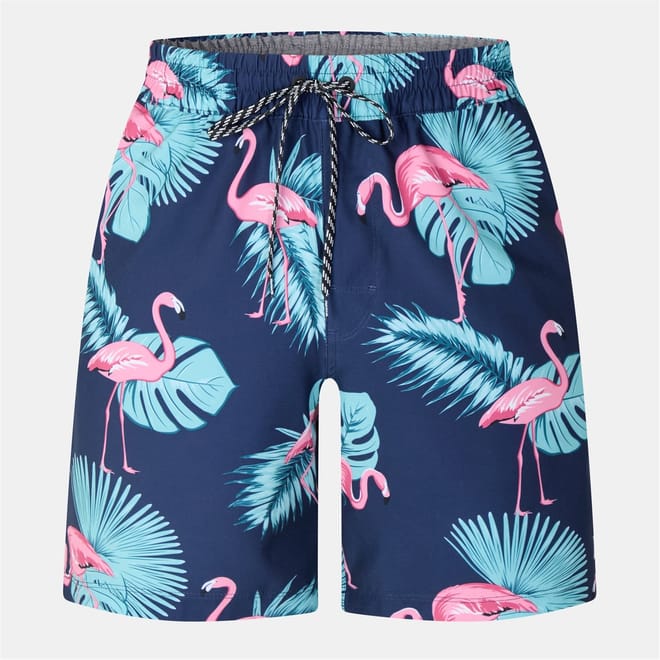 Regular Fit Floral Patterned Swim Shorts