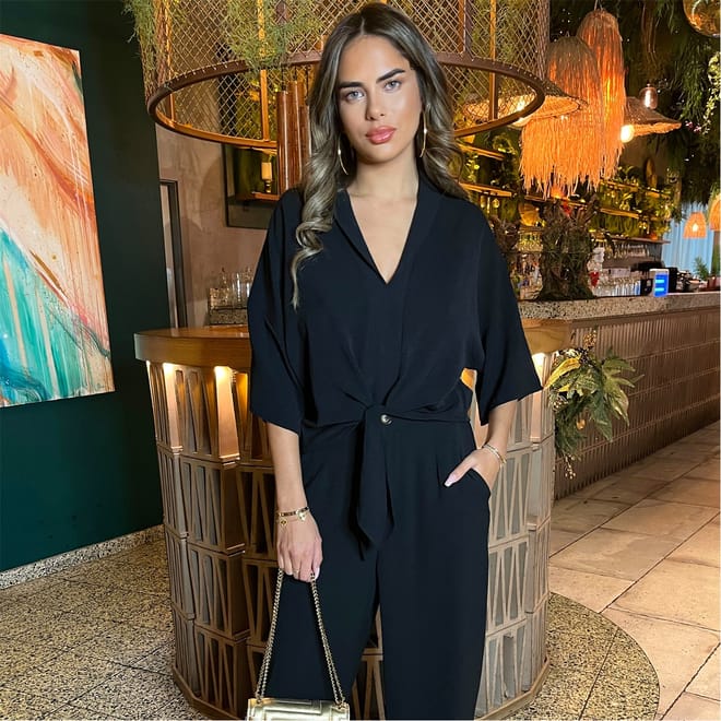 V Neck Collar Tie FronT-Shirt