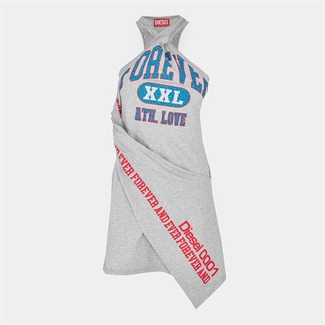 D Zelie Halter Neck Mini T-Shirt Dress