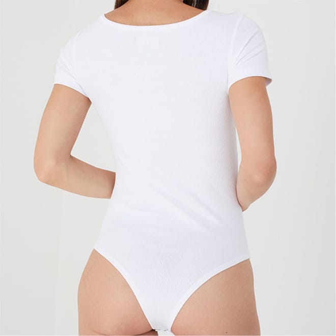Shirt Bodysuit With Button Detail