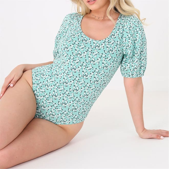 Floral Puff Sleeve Bodysuit