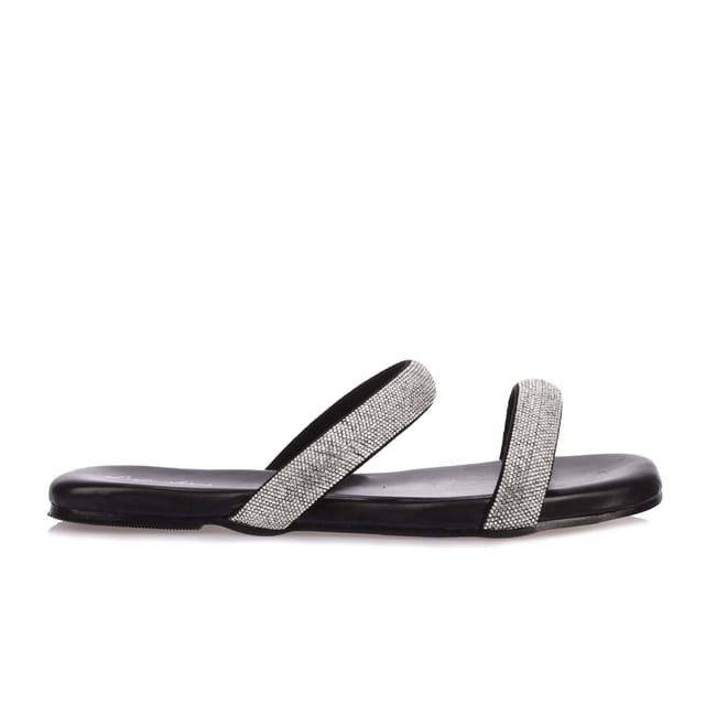 Sparkly Double Strap Slip On Sandals