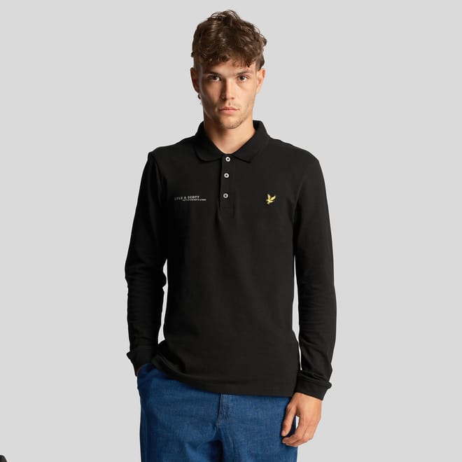 Co-Ordinate Print Long Sleeve Polo Shirt
