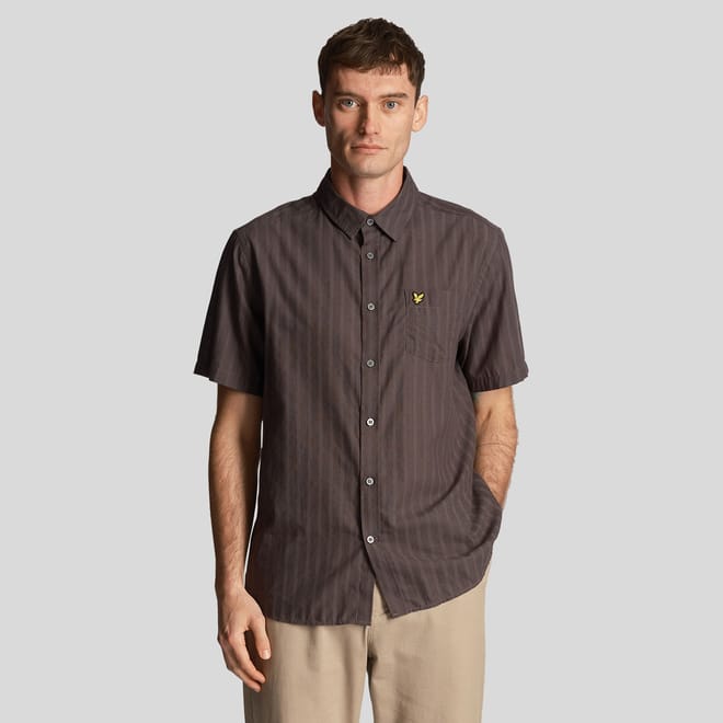 Textured Stripe Short Sleeve Shirt