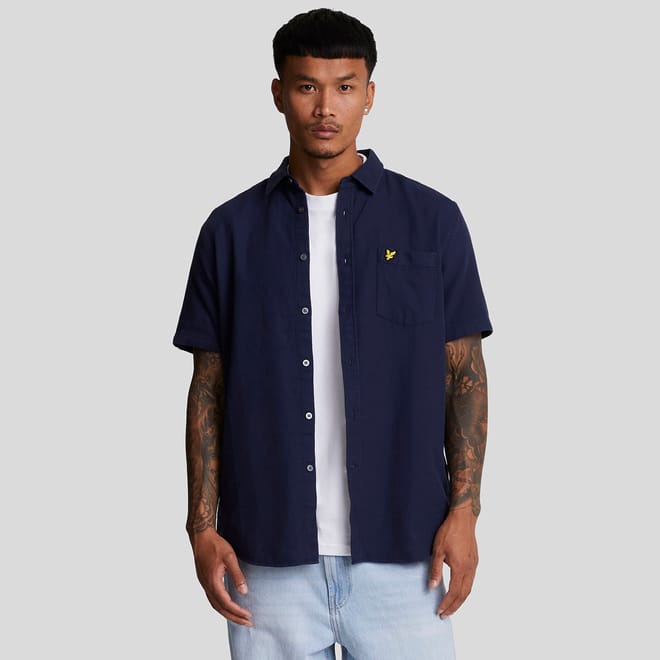 Short Sleeve Basket Weave Shirt