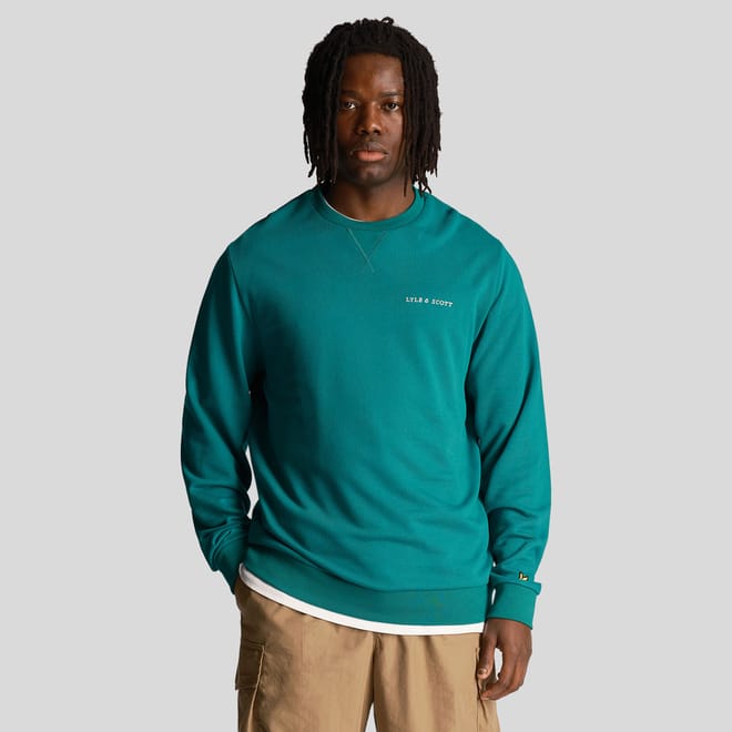 Loopback Embroidered Crewneck Sweatshirt