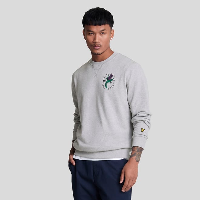 Thistle Flora Printed Crewneck Sweatshirt