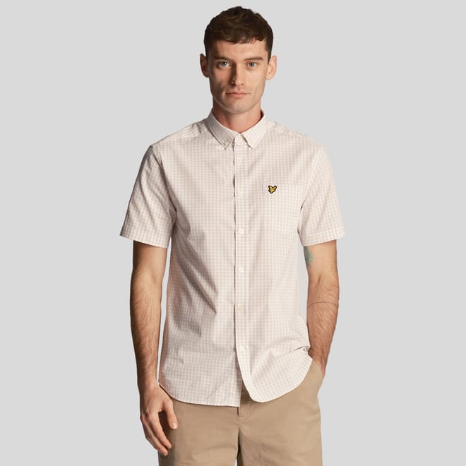 Short Sleeve Slim Fit Gingham Shirt