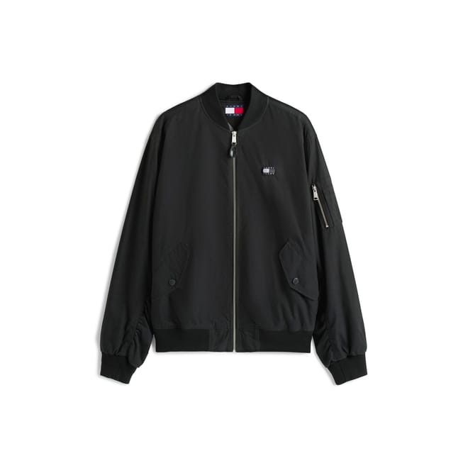 Solid Patterned Ribbed Cuff Bomber Jacket