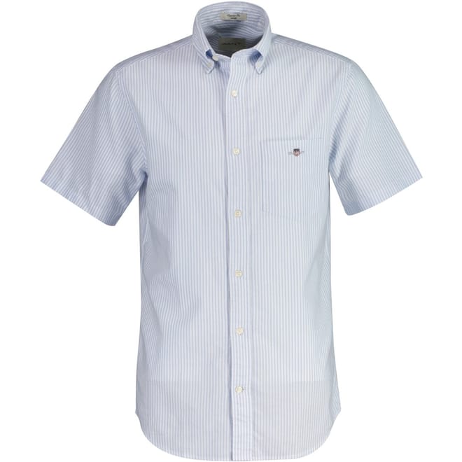 Fit Striped Classic Oxford Short Sleeve Shirt