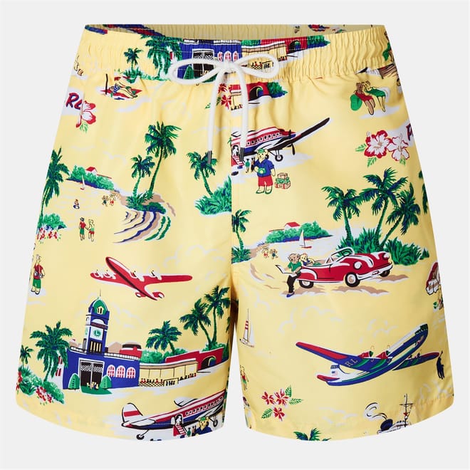 Holiday Bear Graphic Print Swim Short