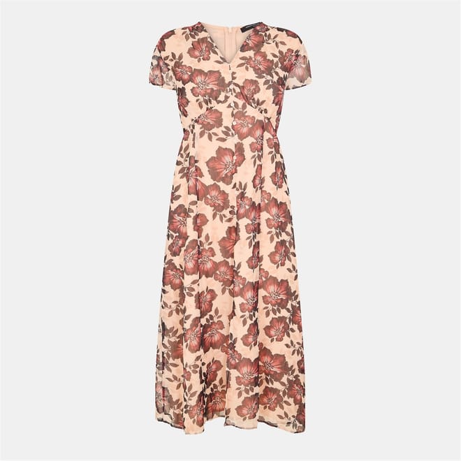 Elyse V-Neck Midi A-Line Dress