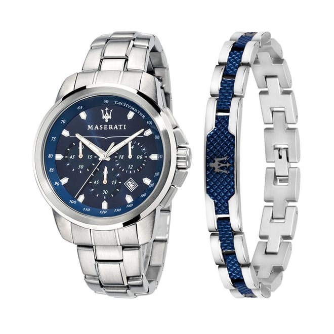Steel Bracelet Analogue Watch Gift Set