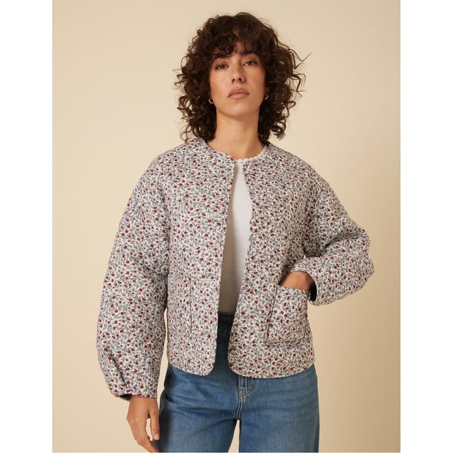 Floral Patterned Puffer Jacket